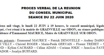 PROCES VERBAL DE LA REUNION DU CONSEIL MUNICIPAL SÉANCE  DU 7 SEPTEMBRE 2020