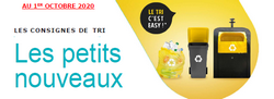 Extension des Consignes de Tri sélectif au 1er octobre 2020