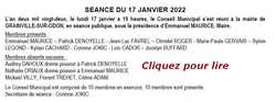PROCES VERBAL DE LA REUNION DU CONSEIL MUNICIPAL SEANCE DU 17 JANVIER 2022
