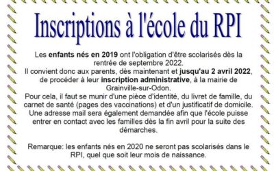 Inscription à l’école du RPI