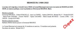 PROCES VERBAL DE LA REUNION DU CONSEIL MUNICIPAL SEANCE SEANCE DU 2 MAI 2022