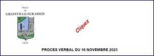 Liste des délibérations du 16 novembre 2023