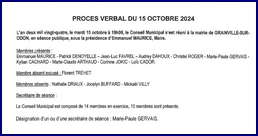 Procès-verbal du Conseil Municipal du 15 octobre 2024