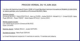 PROCES VERBAL CONSEIL MUNICIPAL DU 19 JUIN 2025