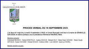 LISTE DES DELIBERATIONS DU 16 Septembre 2025