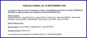 PROCES VERBAL CONSEIL MUNICIPAL DU 16 septembre 2025