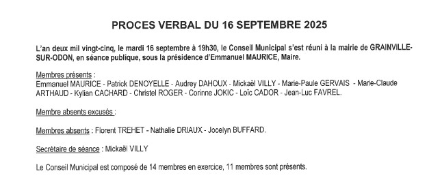 PV du 16 septembre 2025