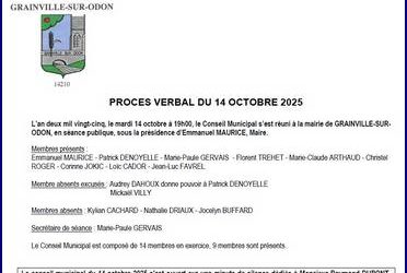LISTE DES DELIBERATIONS DU 14 octobre 2025