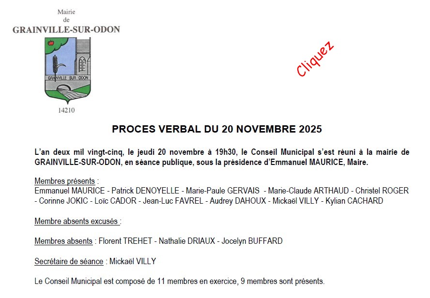 Délibérations du 20 novembre 2025