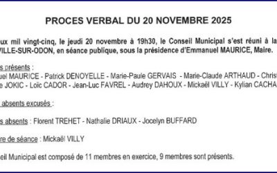 PV CONSEIL MUNICIPAL DU 20 NOVEMBRE 2025