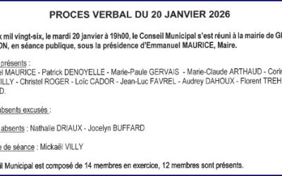 PV CONSEIL MUNICIPAL DU 20 janvier 2026