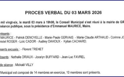 PV CONSEIL MUNICIPAL DU 3 mars  2026