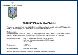 LISTE DES DELIBERATIONS DU 13 avril 2026
