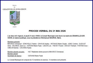 Liste des délibérations PV 21 mai 2026