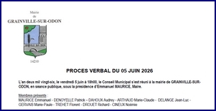 Liste des délibérations PV 5 juin 2026
