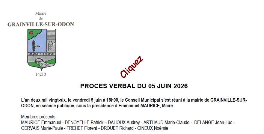 Liste des délibérations du 5 juin 2026 cliquez