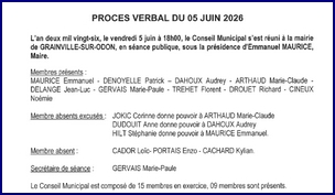 PROCES VERBAL CONSEIL MUNICIPAL DU 5 juin 2026
