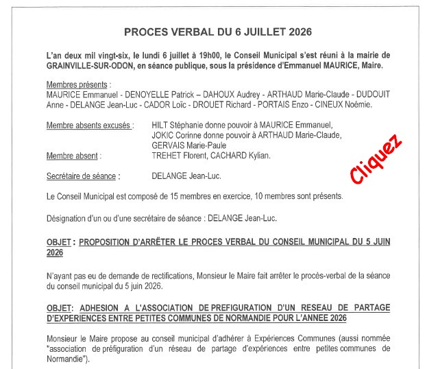 PV du 6 juillet 2026