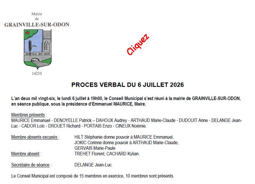 liste des délibérations